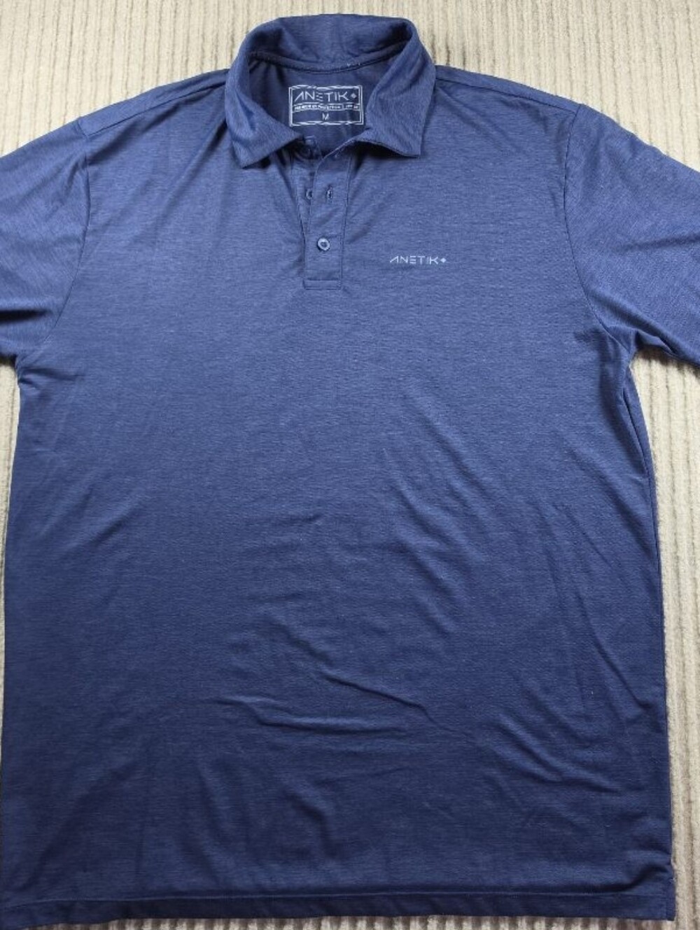 Anetik Performance Short Sleeve Polo Blue UPF30 Size Medium